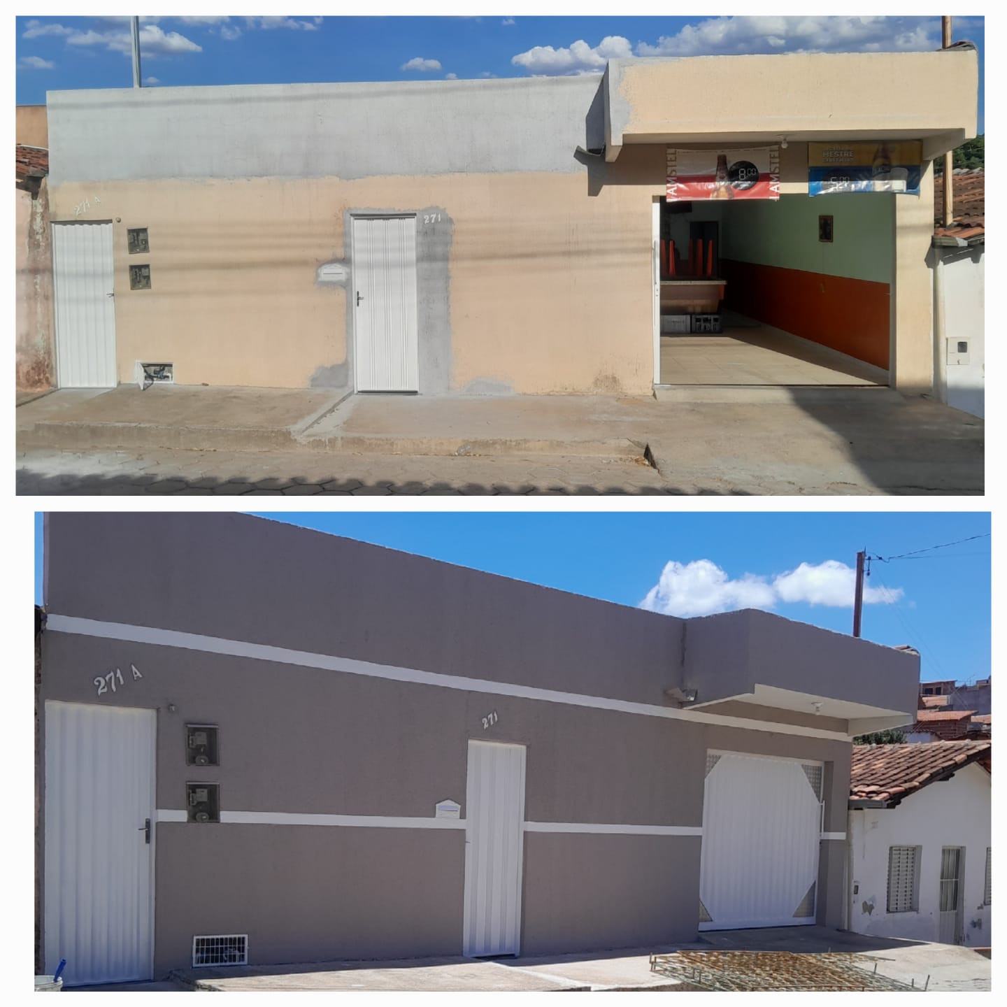 Reforma de fachada comercial — antes e depois